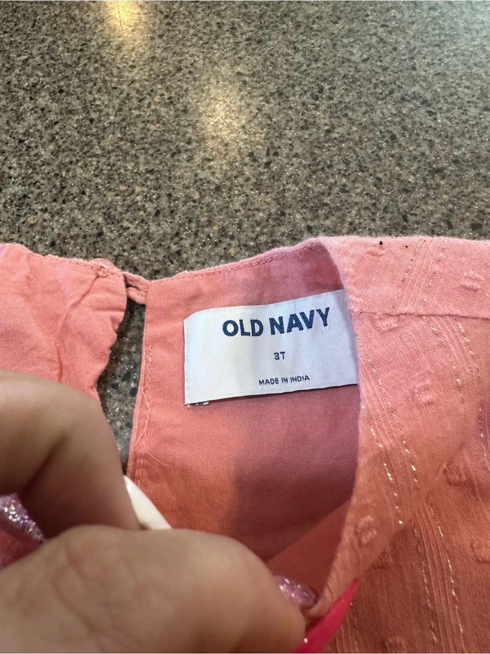 Old Navy Pink Textured Long-Sleeve Baby Top